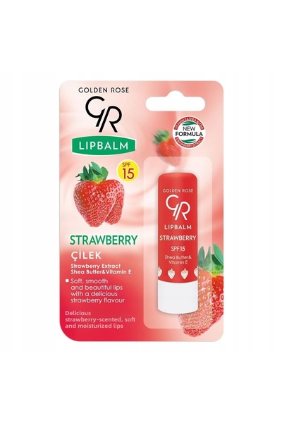 Golden Rose Balm No: 04 Strawberry Spf 15 - Strawberry Flavored Lip Moisturizer