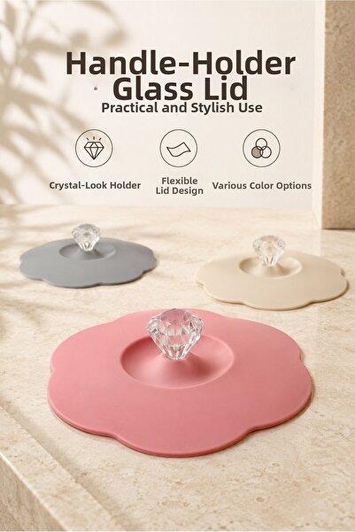 Monteor Flexible Cup Cover with Crystal Handle Tea Coffee Mug Protective Cove...