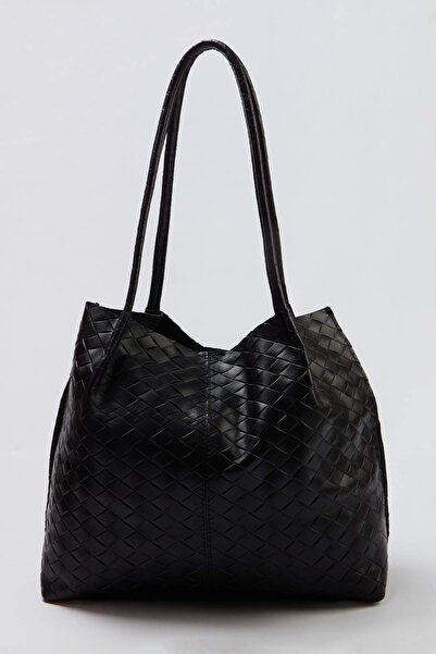 TRENDYOL SHOES Μαύρη Γνήσιο Δέρμα Γυναίκα Τσάντα