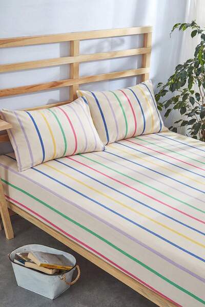 TRENDYOLMİLLA HOME Διπλό ελαστικό σεντόνι που σιδερώνει εύκολα 180x200+30cm &...