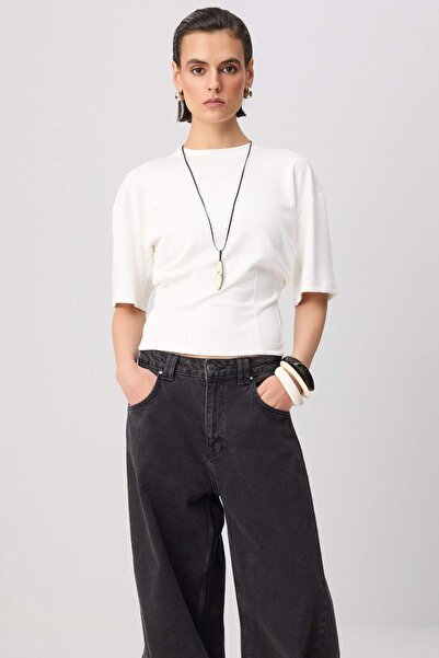 Trendyol Collection Tricou tricotat elastic, cu mânecă scurtă, decolteu rotun...