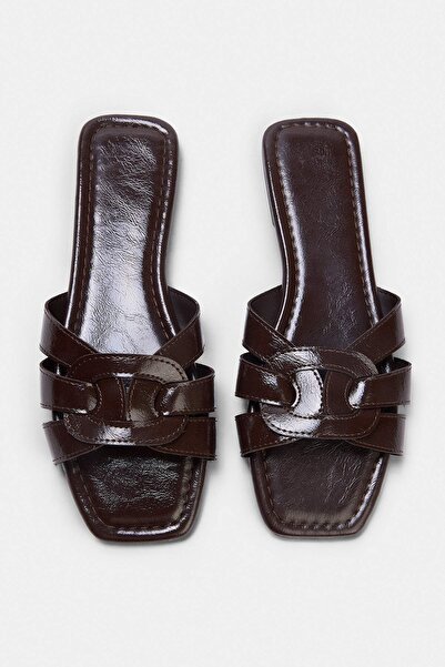 TRENDYOL SHOES Brown Women's Slippers