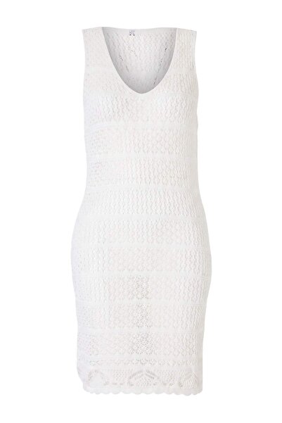 Trendyol Collection Ecru Tricot Openwork Super Mini Beach Dress Tbess26Le00026