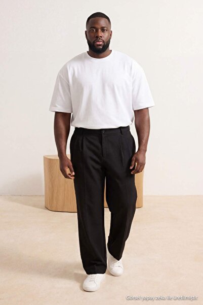 Trendyol Kollektion Schwarze Herrenhose in Übergröße TMNSS26AR00001