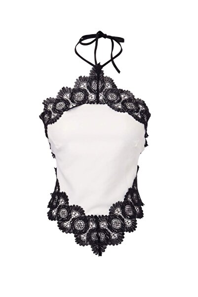 Trendyol Collection White Plain Sleeveless Woven Satin Bustier Tpraw27Bs00009