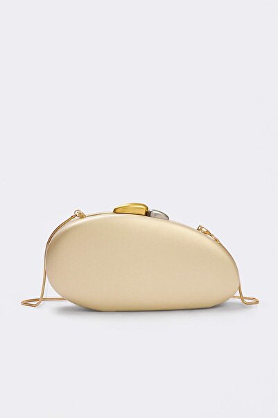 TRENDYOL SHOES Gold Women's Portfolio Clutch Bag