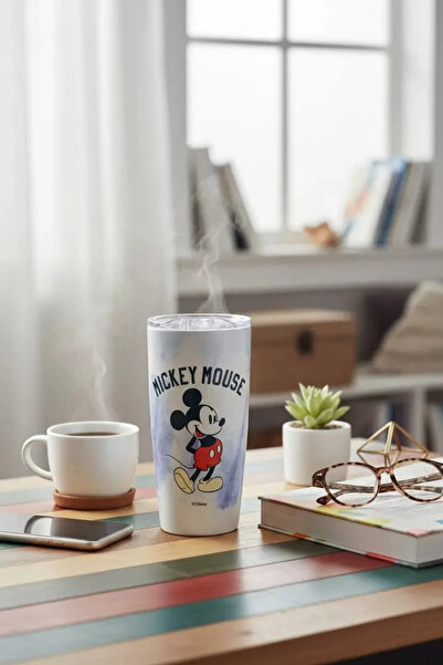 Miniso Mickey Mouse Lisanslı Batik Desenli Paslanmaz Çelik Bardak - 860 ml