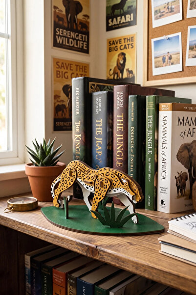 Ahşap Jaguar 3D Puzzle Boyama Seti 20 Parça Boya Seti Hediyeli Eğitici Aktivite Oyuncağı