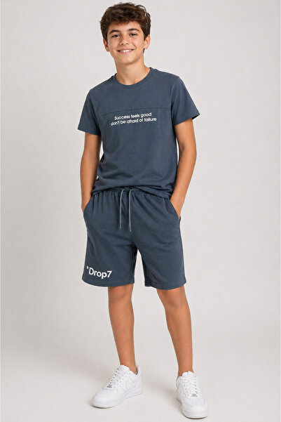 İray Σετ σορτς για αγόρια, καλοκαιρινό βαμβακερό μπλουζάκι και σορτς με στάμπ...