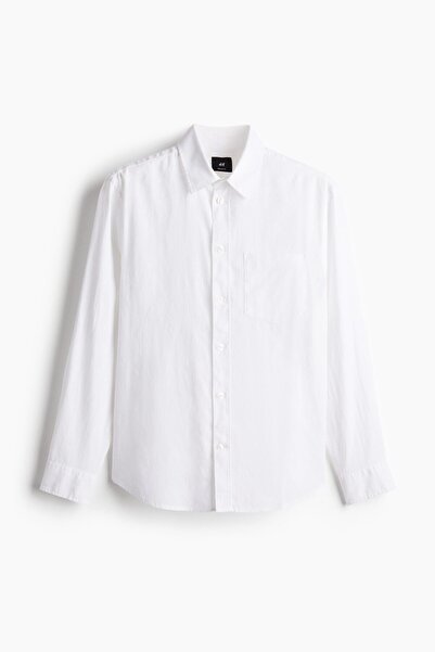 H&M Keten Karışımlı Gömlek Regular Fit