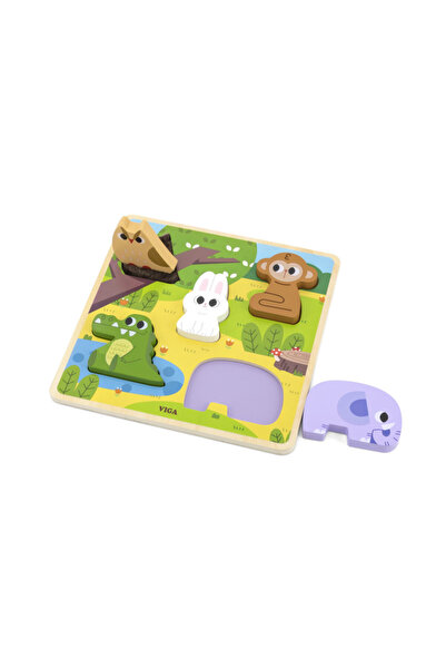 Viga Puzzle senzorial Animale din padure,Viga