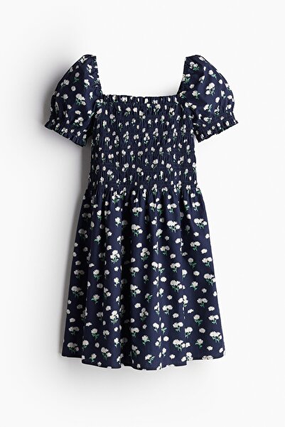 H&M Büzgülü Poplin Elbise