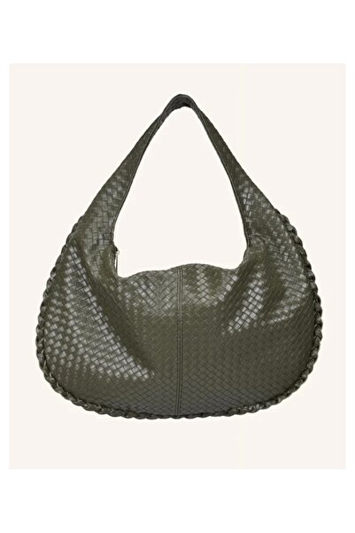 MATRUŞKA DERİ SANAT TASARIM Large Size Arm Bag with Knitted Pattern