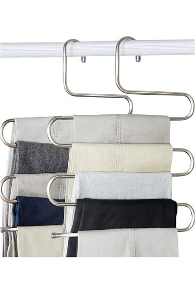 Roichil Metal 5 Katlı Dolap Içi Pantolon Eşarp Şal Askısı , Çoklu Askılık, Dekoratif Akıllı