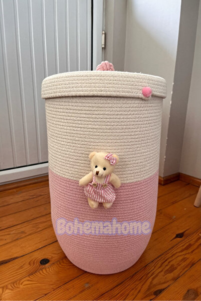 Bohemahomedecor Ροζ πούδρα παιδικό καλάθι ρούχων πολλαπλών χρήσεων οργανωτής ...