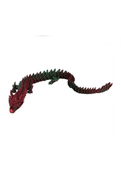 Sani figurină, dragon, 30 cm, imprimare 3D, verde, roșu