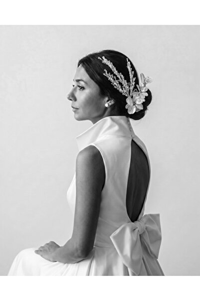 Lily and Bride Sedefli Yapraklı Çiçek Gelin Toka Inci Nişan Gelin Düğün Saç A...