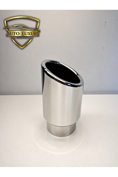 AUTO LUXURY 60 mm. Paslanmaz krom sessiz egzoz ucu eğimli kesik 1 adet