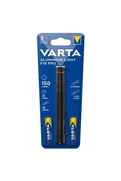 Varta Aluminium Light F10 Pro 2AAA LED El Feneri – 150 Lümen, 3 Işık Seviyesi...