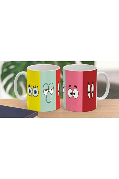 KADOREX DESIGN Eğlenceli sünger Bob ve Arkadaşları Yüzler Kupa – Modern, Renk...