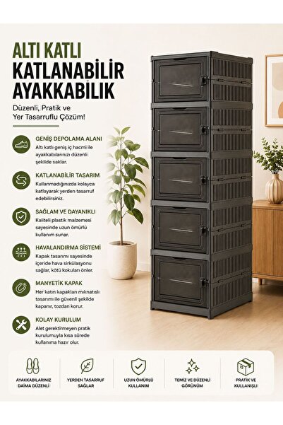 Myplas Çok Amaçlı 6 Katlı Katlanabilir Taşınabilir Premium Portatif Organizer...