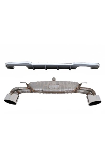 tuningset Difuzor bară spate cu sistem de evacuare, compatibil cu Audi A3 8V ...
