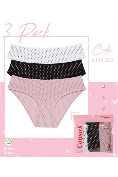 Cotpark Ženske Osnovni Pamuk komadne bikini gaćice 3-pakovanje 4135