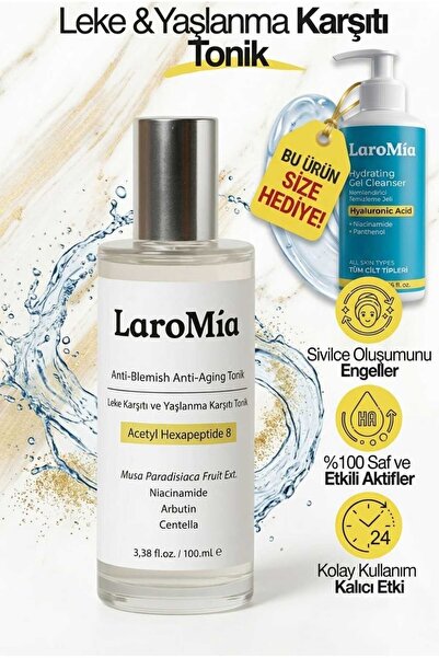 Laromia Muzlu Leke Karşıtı ve Yaşlanma Karşıtı Tonik, Tüm Cilt Tipleri, 100ml...