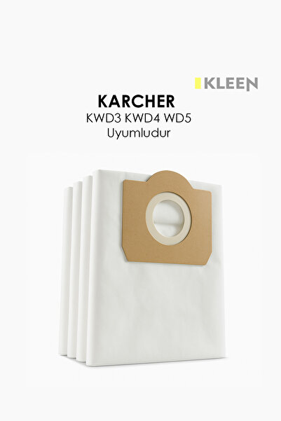Kleen Sac de praf compatibil Karcher Wd3 / Wd4 / Wd5 5 bucăți - Anti-alergeni