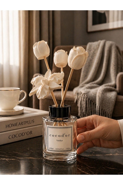 homeartplus Vanilya Oda kokusu dekoratif tasarım Çiçek bambulu 120 ml