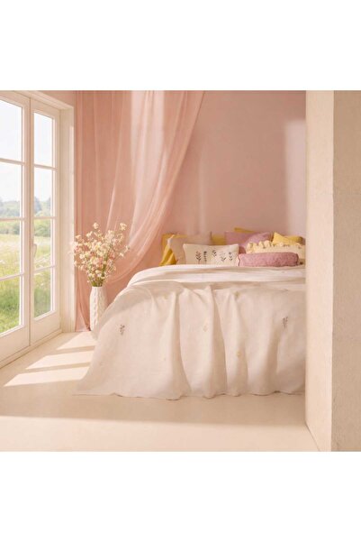 Evidea Soft Lavena Çift Kişilik Pike - Beyaz / Renkli - 220x240 cm