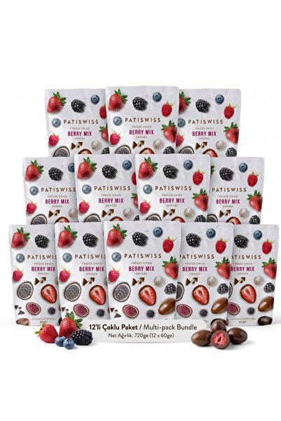 Patiswiss Berry Mix Draje 12'li Avantaj Paketi, 60G x 12 Adet