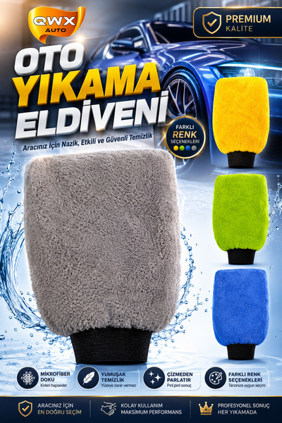 viyolmarketim (1 τεμάχιο) Γάντι πλυσίματος αυτοκινήτου με επένδυση από μικροΐ...