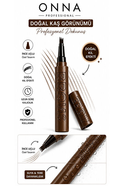 Sibelon Brow-fection Angled Brush & Dip Eyebrow Brush, Waterproof Kaş Dövme K...