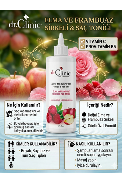 Dr. Clinic Dr.clinic Elma Ve Frambuaz Sirkeli Saç Toniği 200 Ml