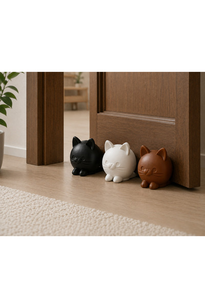 green way kedi figürlü kapı stoperi