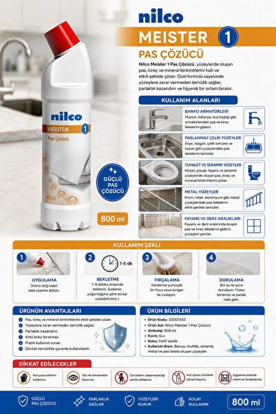 nilco 32001453 Meister 1 Pas Çözücü 800 ml
