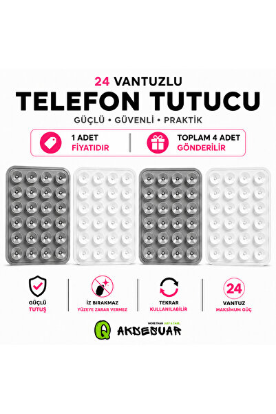 Q Aksesuar Vakumlu Slikon Vantuz Telefon Tutucu, Cep Telefonu İçin Yapışkanlı...