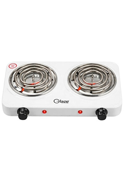 Glaze 2000W Double Burner Electric Hot Plate - Portable Dual Coil Stove with ...