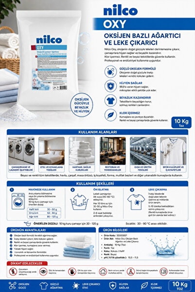 nilco 32000057 Oxy Oksijen Bazlı Ağartıcı Ve Leke Çıkarıcı 10 Kg