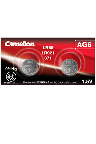 CAMELİON Set of 2 Alkaline Button Batteries AG6 LR921 1.5V 45mAh, for Compute...