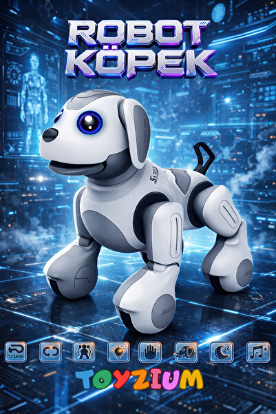 Shem Uzaktan Kumandalı Robot Köpek - Dokunma Etkileşimli, Müzikli, LED Işıklı...