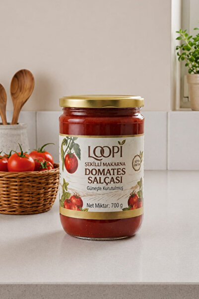 Loopi Şekilli Makarna Domates Salçası-Güneşte Kurutulmuş-Gaziantep-700 g