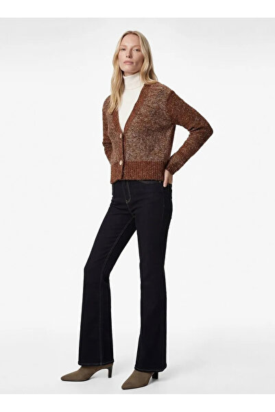 Koton X Melis Ağazat - Long Sleeve V-Neck Sequin Glitter Knit Crop Cardigan