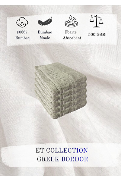 ET Collection Set x 5 Prosoape Greek Border 30x50 Gri, 500 GSM