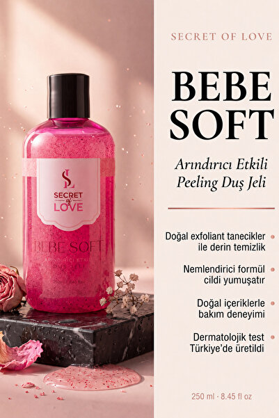 SECRET OF LOVE Bebe Soft Peeling Etkili Duş Jeli Arındırıcı ve Nemlendirici F...