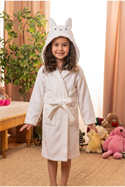 GÜRPAMUK HOME & BABY 100% Cotton Hooded Cotton Soft Boys and Girls Rabbit Tow...