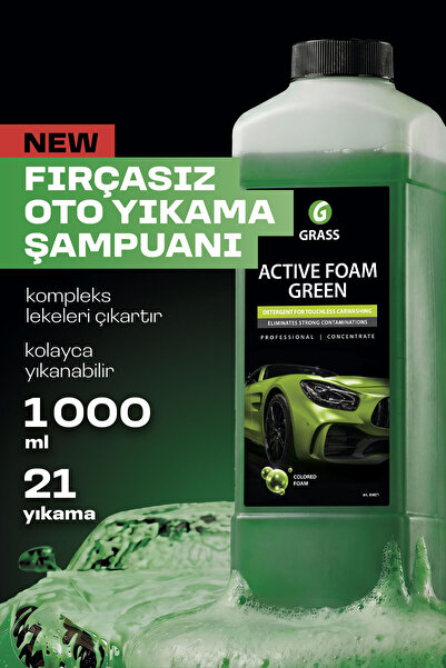 GRASS Active Foam Green 1L Aktif Köpük Oto Şampuanı – Fırçasız Ön Yıkama, Yoğ...
