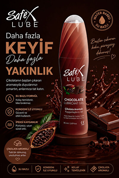 Safex Lube Çikolata Aromalı Kayganlaştırıcı Jel Tutkuyla Tatlı Bir Yolculuk 🍫