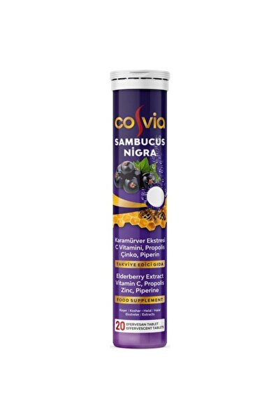 COSVIA Sambucus Nigra 20 Efervesan Tablet, Kara Mürver Ekstresi + Propolis + ...